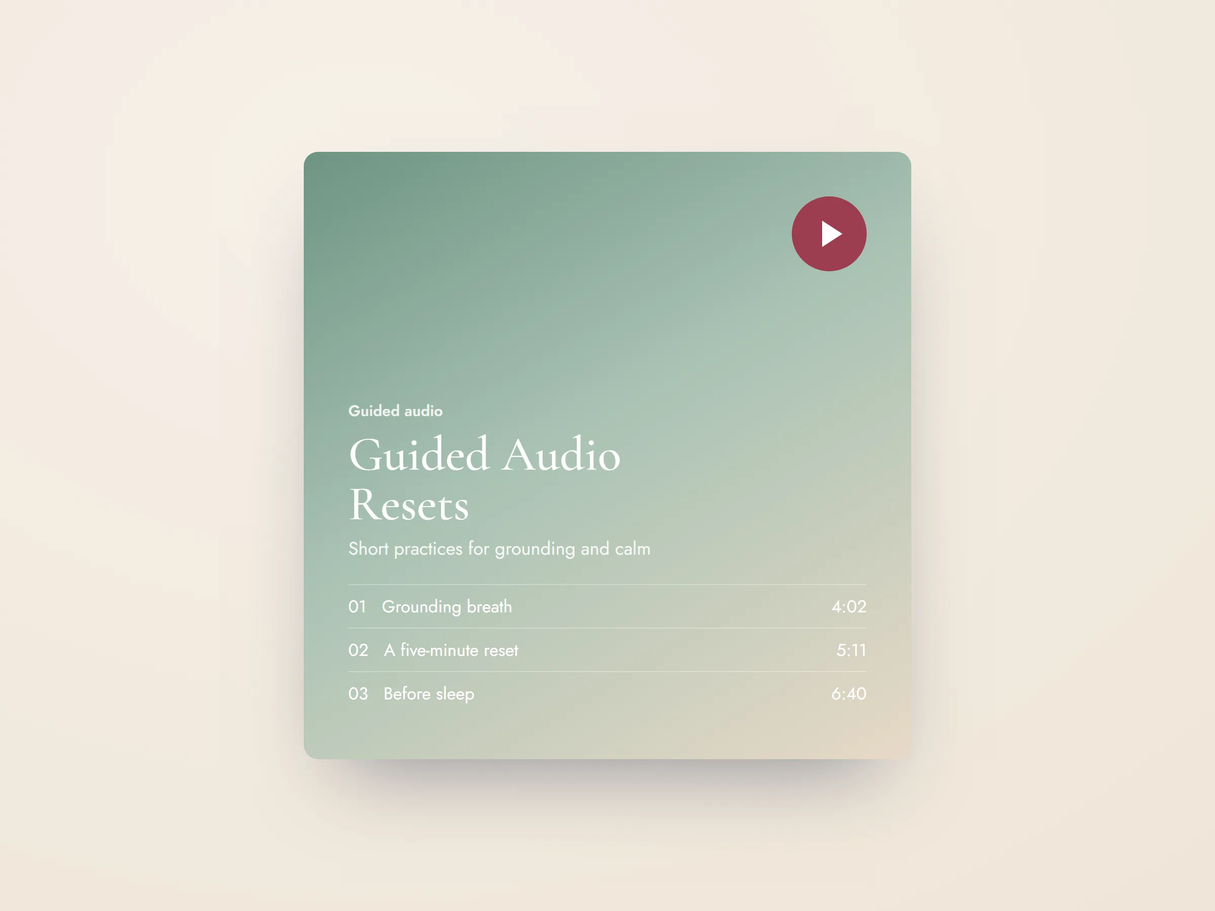 Guided Audio Resets
