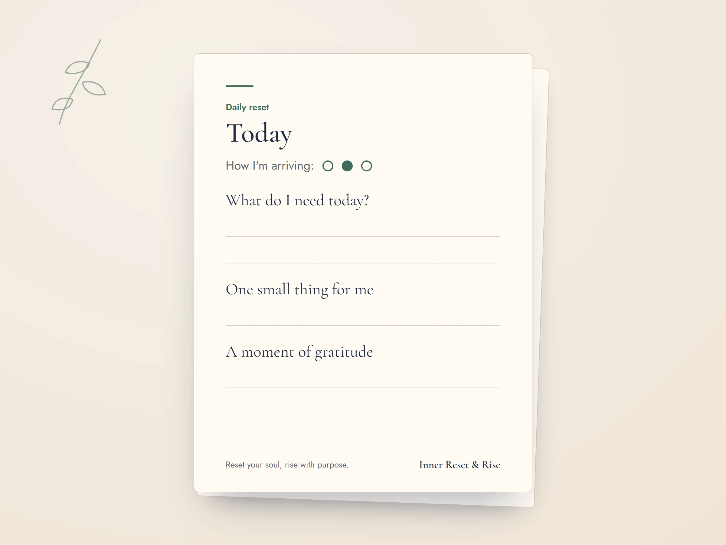 The Reset Journal printable