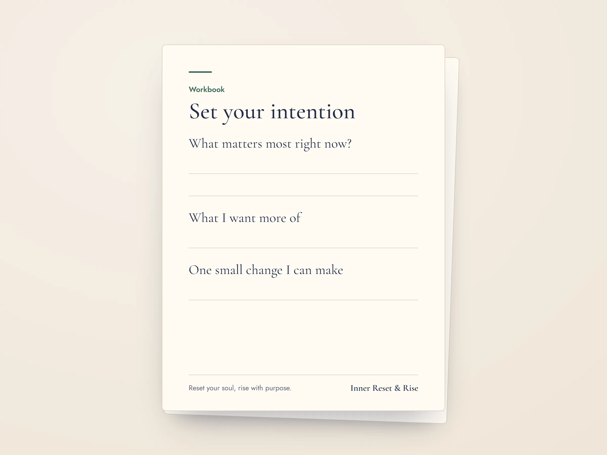 The Intention Workbook