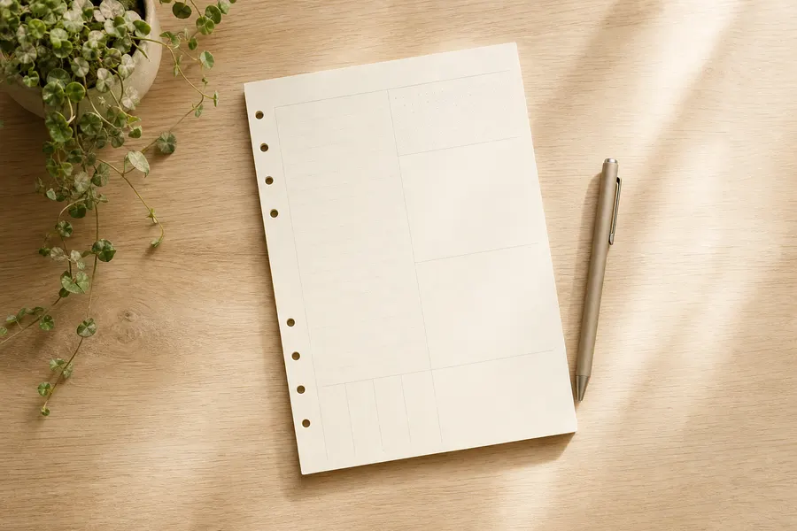 A weekly planner page